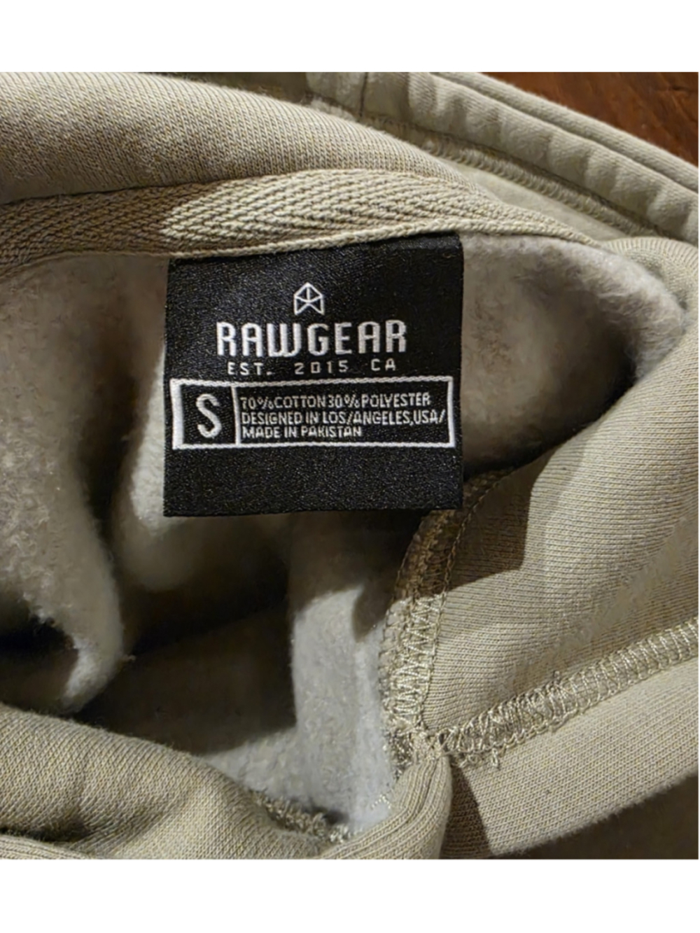 Raw Gear cropped hoodie sweatshirt Beige Size Small gorpcore minimalist earthy - Picture 6 of 8